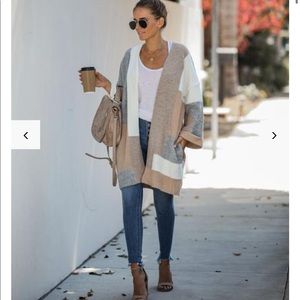 Vici S/M Pocketed Color Block Cardigan Sweater